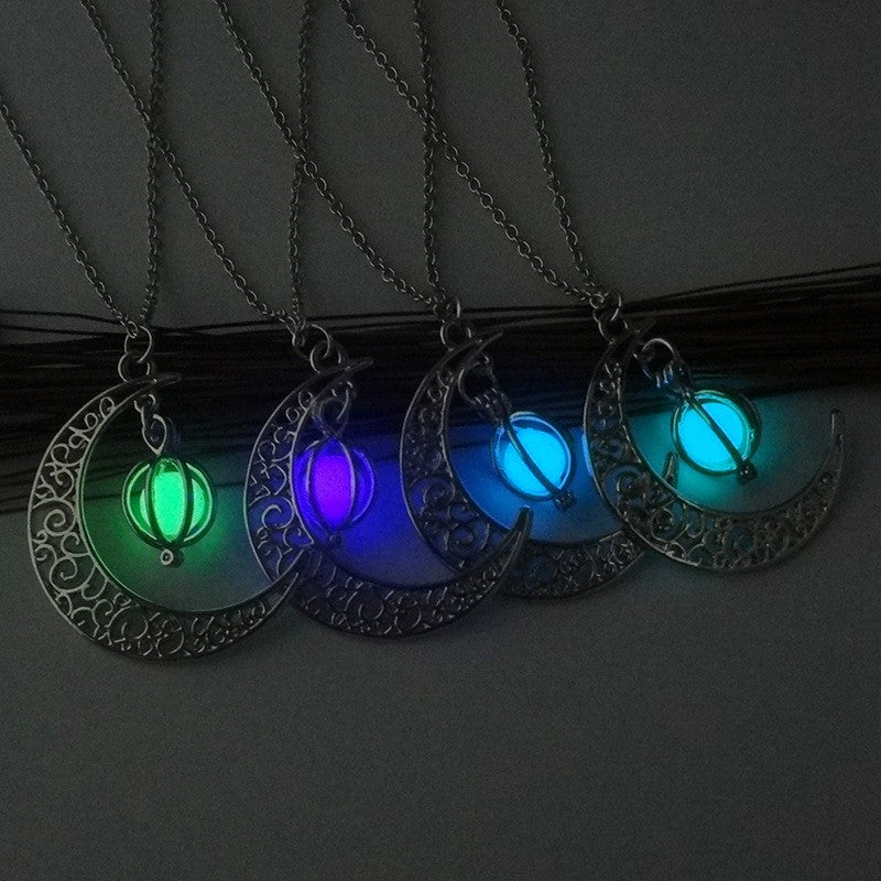 Celestial Radiance Silver Moon Necklace