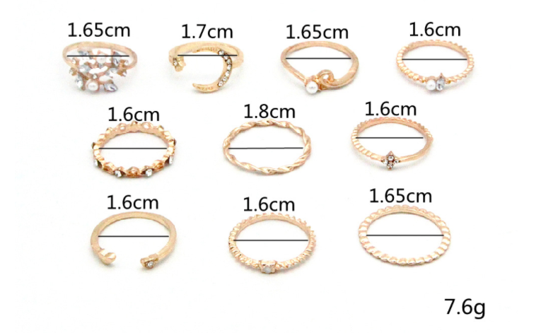 Celestial Elegance 10 Ring Set