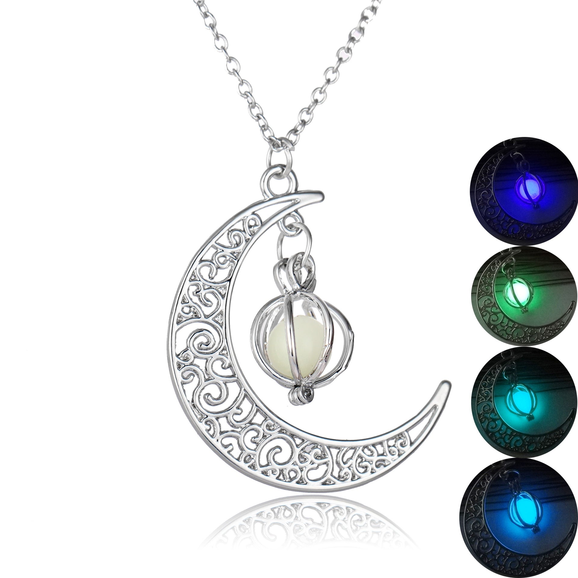 Celestial Radiance Silver Moon Necklace